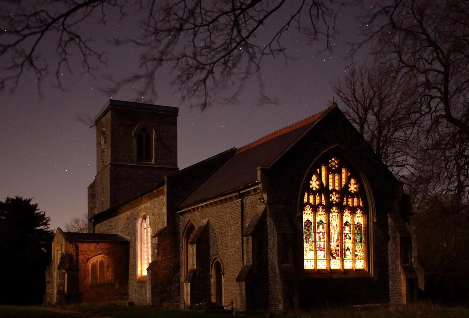 Wallington Church at night